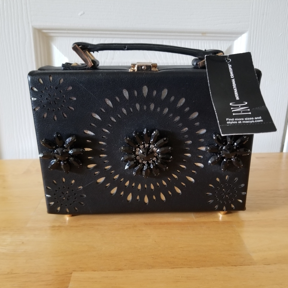 INC International Concepts Women's Black Floral Purse - NWT